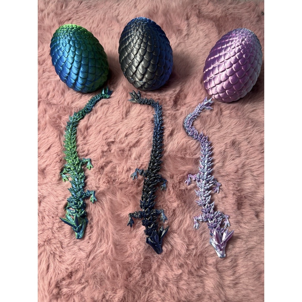3‎ Pcs ,3D Printed Dragon Eggs with Articulated Inside ,stuffers For Teens